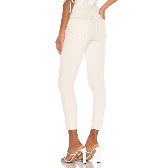 Free People Womens Raw Hem Cropped Denim Leggings Jeans Beige 24 - Picture 3 of 11